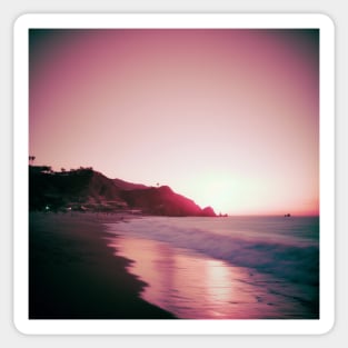 Purple Sunset Tropical Film Landscape Sticker